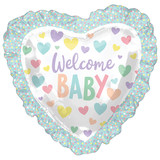28 inch Baby Ruffle Heart Supershape Foil Balloon (1)