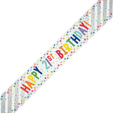 Rainbow Stars Happy 21st Birthday Banner - 1.8m (1)