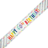 Rainbow Stars Happy 60th Birthday Banner - 1.8m (1)