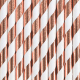 Metallic Rose Gold Striped Paper Straws (10) Metallic Rose Gold Striped Paper Straws (10)