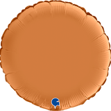 18" Caramel Satin Round Foil Balloon (1) - UNPACKAGED