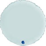 18" Grabo Pastel Blue Satin Round Foil Balloon (1) - UNPACKAGED