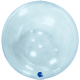 15" Globe Blue Transparent Balloon (1) - UNPACKAGED