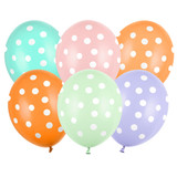 12 inch Dots Assorted Latex Balloons (6)