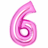 34 inch Amscan Pink Number 6 Foil Balloon (1)