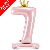 33 inch Light Pink Crown Number 7 Standing Foil Balloon (1)