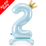 33 inch Sky Blue Crown Number 2 Standing Foil Balloon (1)