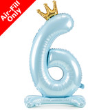 33 inch Sky Blue Crown Number 6 Standing Foil Balloon (1)