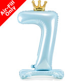 33 inch Sky Blue Crown Number 7 Standing Foil Balloon (1)
