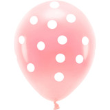 12 inch Light Pink Dots Eco Latex Balloons (6)