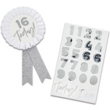 Silver Rosette Birthday Badge with Stickers (1)