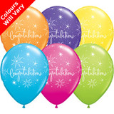 11" Congratulations Tropical Assortment Latex Balloons (6)