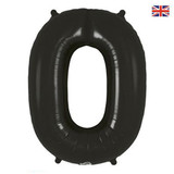 34 inch Oaktree Black Number 0 Foil Balloon (1)