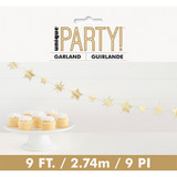 Gold Star and Stardust Paper Garland - 2.5M (1)