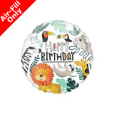 9 inch Birthday Get Wild Foil Balloon (1) - UNPACKAGED