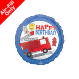 9 inch Birthday Fire Brigade Foil Balloon (1) - UNPACKAGED
