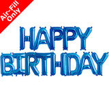 HAPPY BIRTHDAY - 16 inch Blue Foil Letter Balloon Pack (1)