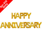 HAPPY ANNIVERSARY - 16 inch Gold Foil Letter Balloon Pack (1)