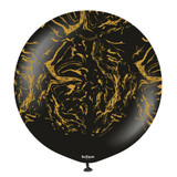 24 inch Space Nebula Black Gold Kalisan Latex Balloon (1)