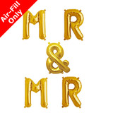 MR & MR - 16 inch Gold Foil Letter Balloon Pack (1)