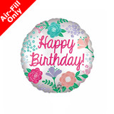 9 inch Birthday Garden Foil Balloon (1) - UNPACKAGED