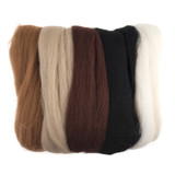 Assorted Browns Natural Wool Roving - 50g (1)