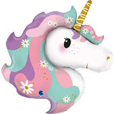 32 inch Hippie Pastel Unicorn Foil Balloon (1)