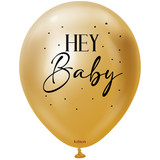 18 inch Hey Baby Print Gold Kalisan Latex Balloons (2)