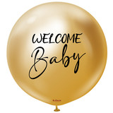 36 inch Welcome Baby Print Gold Kalisan Latex Balloon (1)