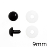 Black Solid Toy Eyes - 9mm (8)