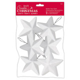 Christmas Plain Polystyrene Star Decorations - 10cm (6)