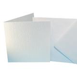 White Hammered Cards & Envelopes - 6" x 6" (50)