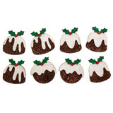 Glitter Christmas Pudding Embellishments (8)