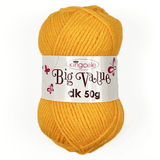 King Cole Big Value DK Yellow Acrylic Yarn - 50g (1)