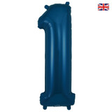 34 inch Oaktree Matte Navy Blue Number 1 Foil Balloon (1)