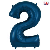 34 inch Oaktree Matte Navy Blue Number 2 Foil Balloon (1)