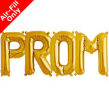 PROM - 16 inch Gold Foil Letter Balloon Pack (1)