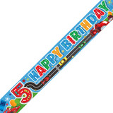 Age 5 Road Racers Holographic Birthday Banner - 2.7m (1)