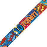 Age 10 Comic Style Holographic Birthday Banner - 2.7m (1)