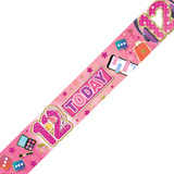 Age 12 Starry Style Holographic Birthday Banner - 2.7m (1)