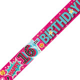 Age 16 Tick-Tock Time Holographic Birthday Banner - 2.7m (1)