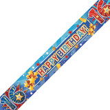 Age 16 Firework Flash Holographic Birthday Banner - 2.7m (1)
