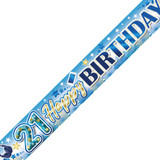 Age 21 Blue Gadgets Holographic Birthday Banner - 2.7m (1)