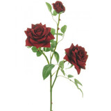 72cm Red Open Rose Spray (1)