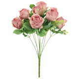 48cm Vintage Pink Rose Bunch - 9 heads (1)