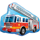 36 inch Red Fire Engine Foil Balloon (1)