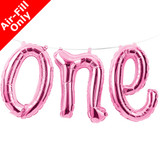 Pink One Birthday Balloon Banner - 1.5m (1)