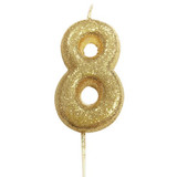 Age Eight Gold Glitter Candle (1)