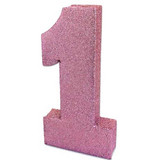 Number 1 Pink Glitter Number Table Decoration (1)