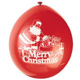 9 inch Father Christmas Scene Neck Up Latex Balloons (10)